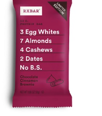 家乐氏Rxbar推出新的巧克力肉桂布朗尼口味