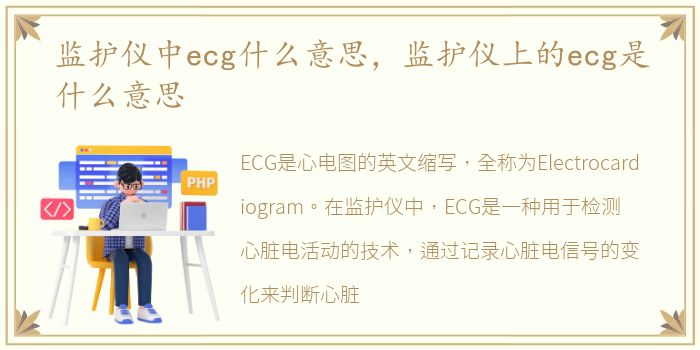 监护仪中ecg什么意思，监护仪上的ecg是什么意思