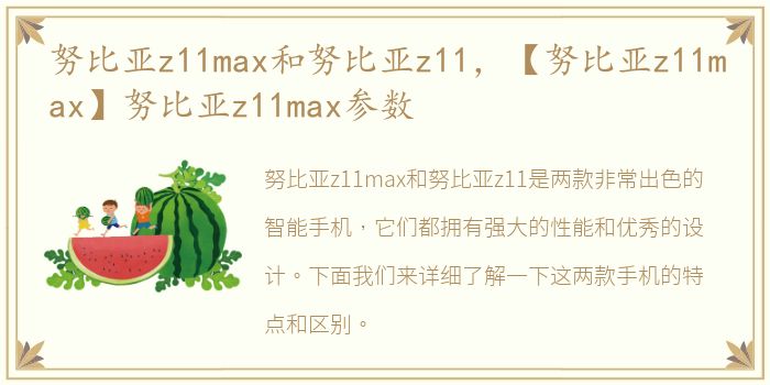 努比亚z11max和努比亚z11，【努比亚z11max】努比亚z11max参数