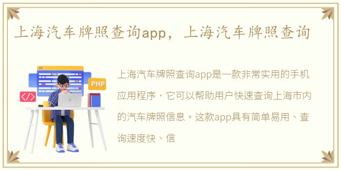 上海汽车牌照查询app，上海汽车牌照查询