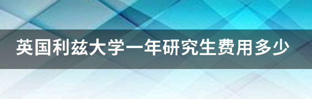 在英国利兹大学读书一年,大约需要多少RMB，多谢？ 英国利兹大学读研一年要多少钱