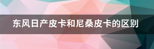 东风日产皮卡和尼桑皮卡的区别 东风日产皮卡