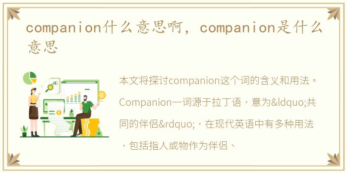 companion什么意思啊，companion是什么意思