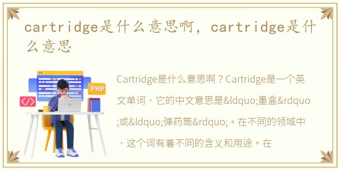 cartridge是什么意思啊，cartridge是什么意思