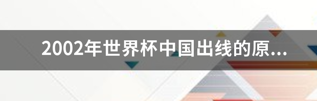 2002世界杯中国出线之路？ 2002年世界杯出线