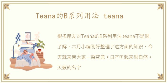 Teana的B系列用法 teana