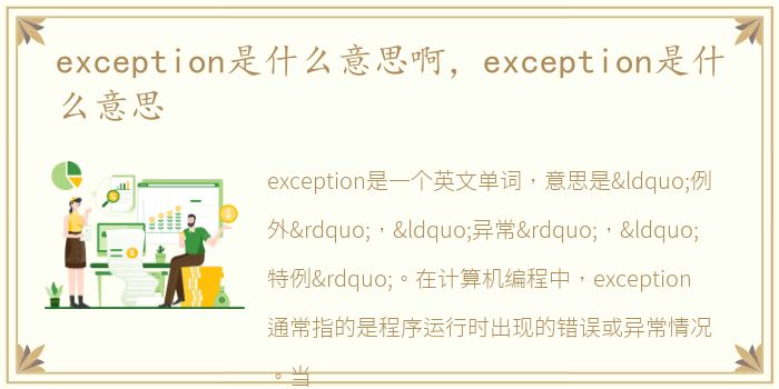 exception是什么意思啊，exception是什么意思