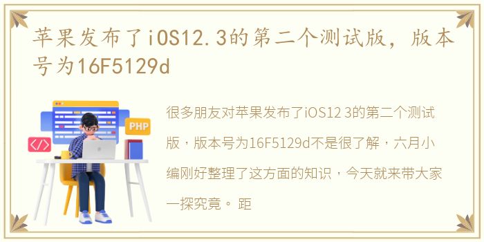 苹果发布了iOS12.3的第二个测试版，版本号为16F5129d