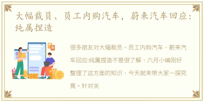 大幅裁员、员工内购汽车，蔚来汽车回应:纯属捏造