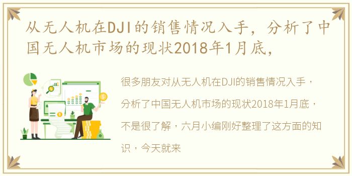 从无人机在DJI的销售情况入手，分析了中国无人机市场的现状2018年1月底，