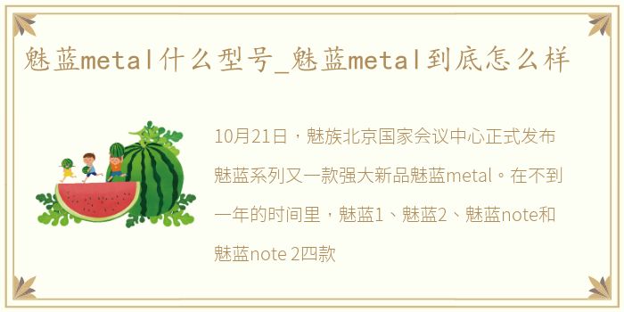 魅蓝metal什么型号_魅蓝metal到底怎么样