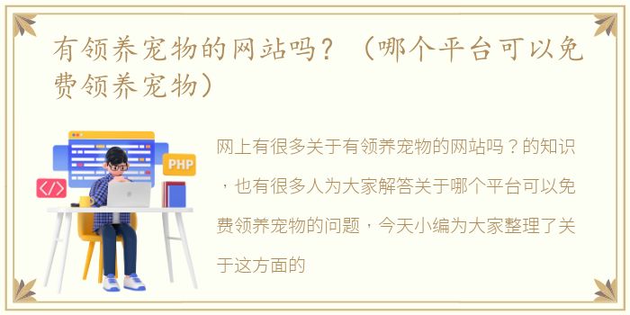 有领养宠物的网站吗？（哪个平台可以免费领养宠物）