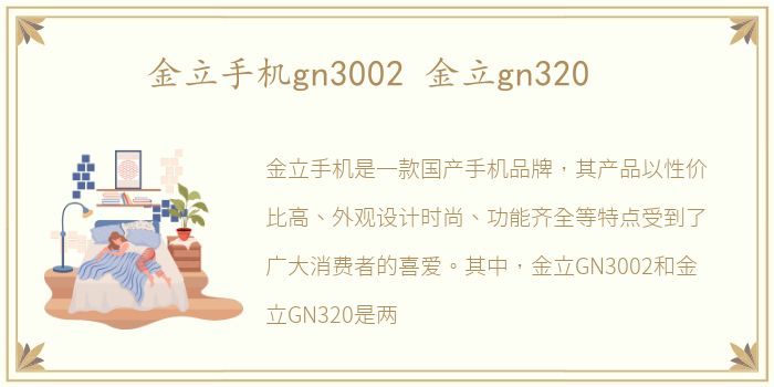 金立手机gn3002 金立gn320