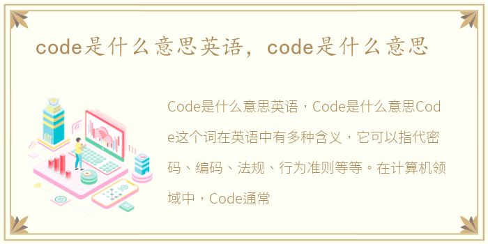 code是什么意思英语，code是什么意思