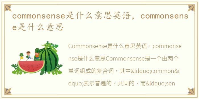 commonsense是什么意思英语，commonsense是什么意思