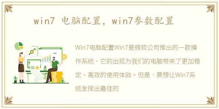 win7 电脑配置，win7参数配置