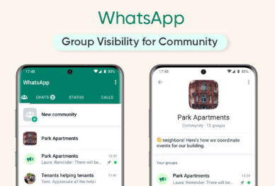 WhatsApp正在为社区推出新的群组可见性功能